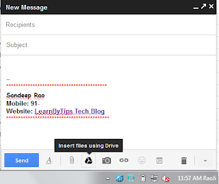 Attach upto 10GB file in gmail- LearnByTips Blog.