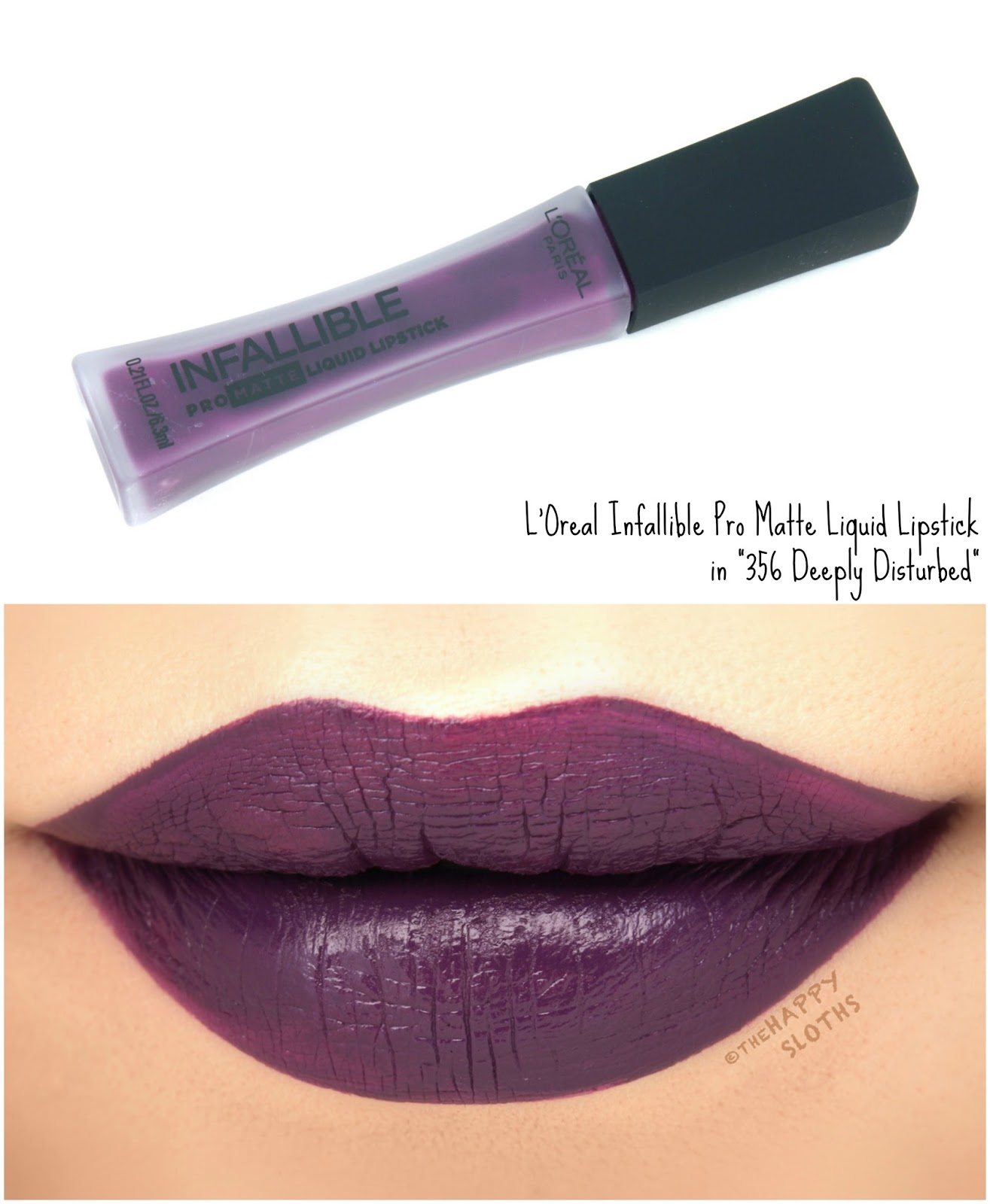L'Oreal Infallible Pro Matte Liquid Lipsticks "356 Deeply Disturbed": Review and Swatches