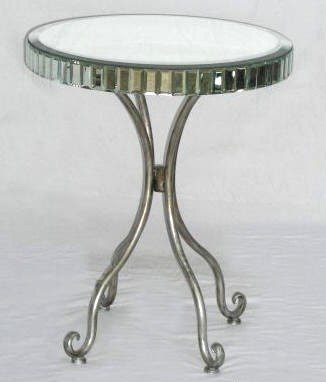 Round Mirror Side Table from