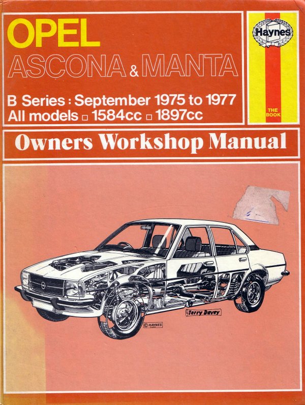 Haynes Manual early Opel Ascona Manta B