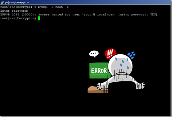 forgot root password mysql on raspberry Pi 