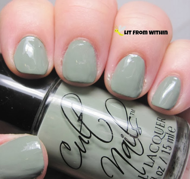 Cult Nails Grunge, a dusty pale Army green creme