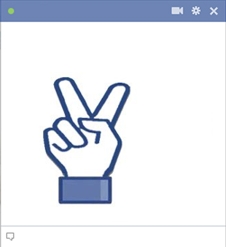 Dedos da paz emoticon para Facebook Chat
