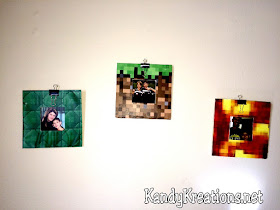Decorate your Minecraft bedroom with these super easy Minecraft block picture frame.  In only five minutes you'll have a great frame that will match your Minecraft room décor. 