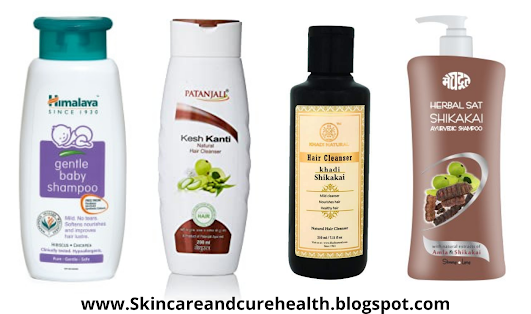 Himalaya's daily gentle care shampoo  Patanjali's Kesh Kanti  Khadi's Natural Shampoo  or Shikakai soap