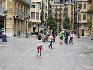 shared street in San Sebastian Spain
