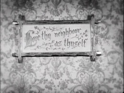 Buster Keaton. Our Hospitality. second love thy neighbor sign