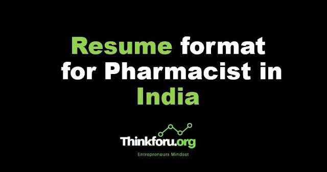 Cover Image of Resume format for Pharmacist in India