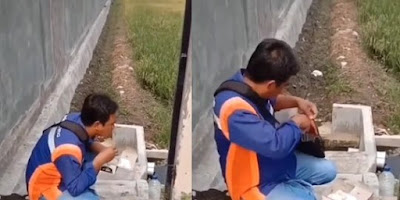 Seorang Ayah Rela Hanya Makan Nasi Putih, Lauknya Buat Anak Istri di Rumah