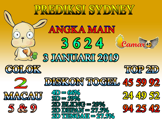 Prediksi Togel Sydney 3 january 2019