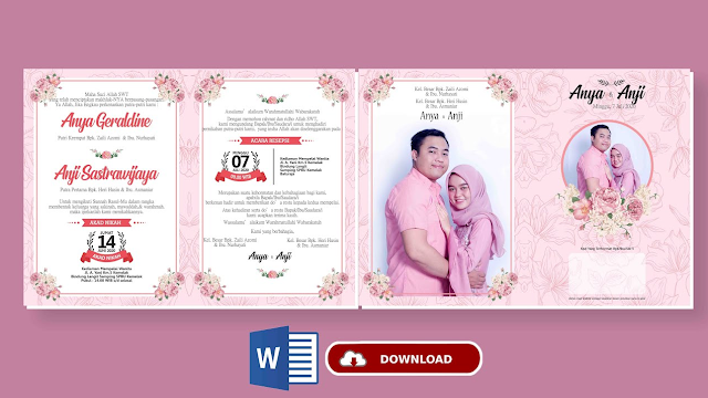 Download Contoh Desain  Undangan  Pernikahan  Dengan Word 