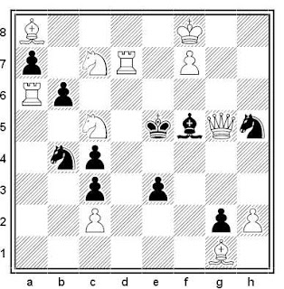 Problema de mate en 2 compuesto por Gérard Doukhan (1º Premio, Memorial Stosic 1979)