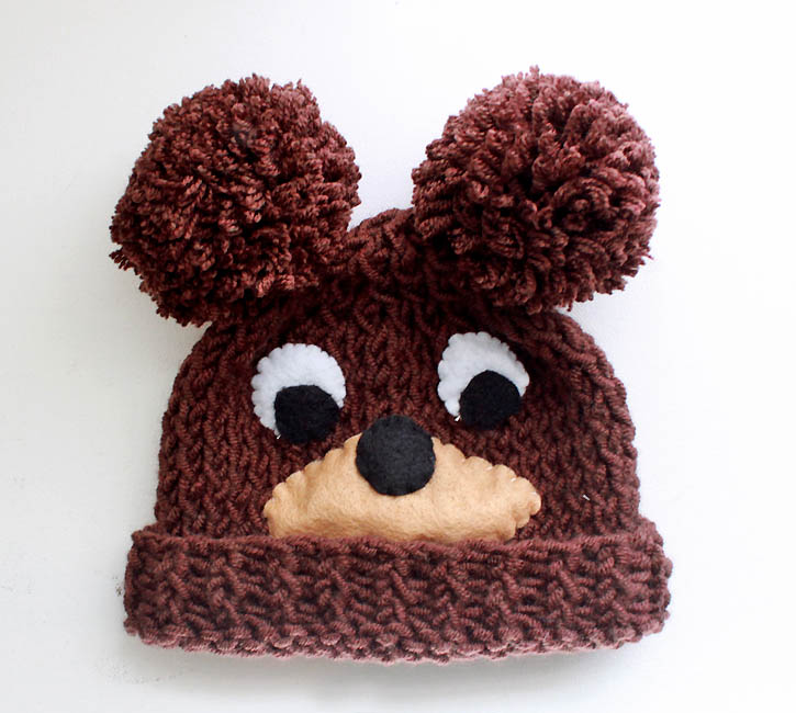 Baby Bear Hat knitting pattern - Gina Michele