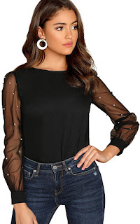 Transparent Women's Black Blouse