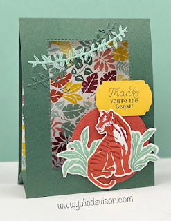 VIDEO: Stampin' Up! Wild Cats Tent Card Tutorial + 7 Bonus Ideas Featuring In the Wild DSP ~ www.juliedavison.com #stampinup