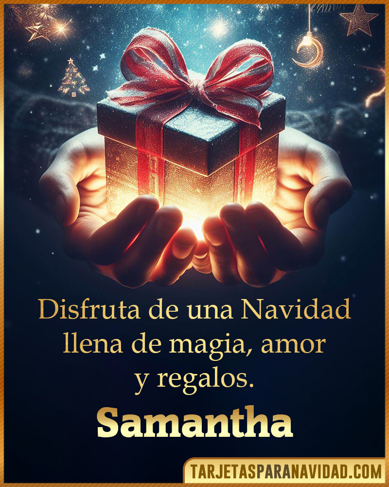 Tarjetas de Feliz Navidad Samantha