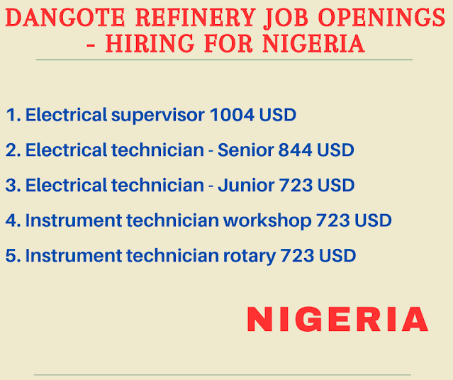 Dangote refinery job openings - Hiring for Nigeria