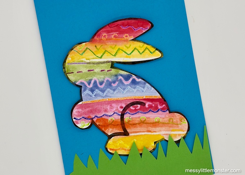 homemade easter bunny card for kids to make