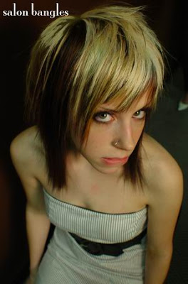 Emo hair cuts -mixture light colours 