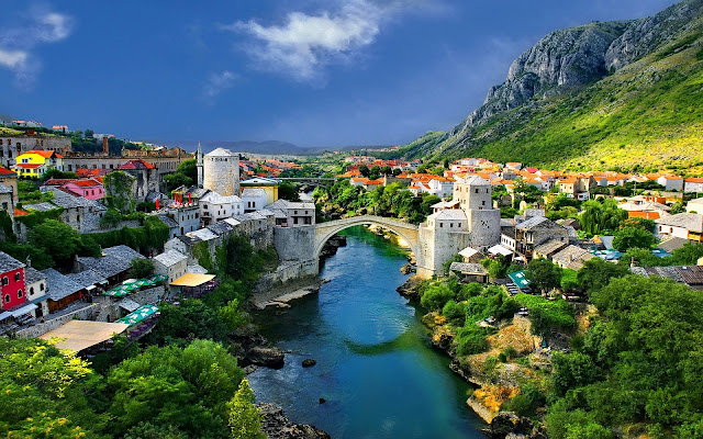 Mostar Old Bridge Fantastic Beauty Bosnia and Herzegovina HD Desktop Wallpaper