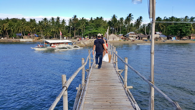 the bamboo bridge at the port of Matalom, Leyte