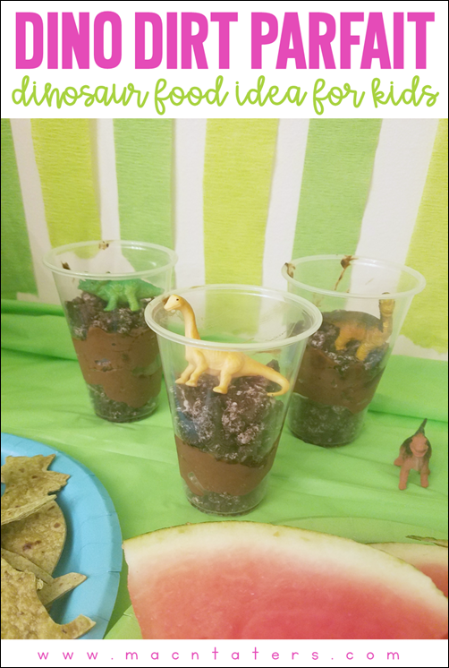 Dinosaur Dirt Parfait: Dinosaur THemed Food Ideas for Kids