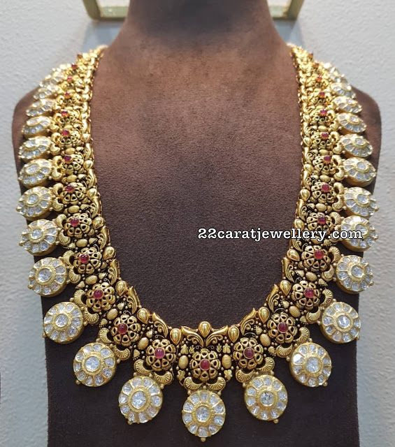 Trendy Bottu Mala in White Kundan