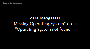 Cara Mudah Mengatasi "Missing Operating System/Operating System Not Found"
