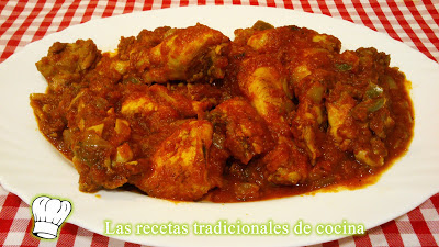 pollo con tomate y pimiento