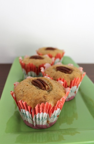 Food Lust People Love: If you have never browned butter to use in a recipe, you are in for a real treat! These browned butter pecan banana muffins are made with browned butter soaked pecans which I've swirled into rich banana muffins. They are a great breakfast or snack. Or, in fact, anytime!