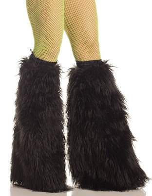 black Furry Boot Covers