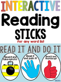 Interactive Reading Sticks - Read it and do it {for any word list}