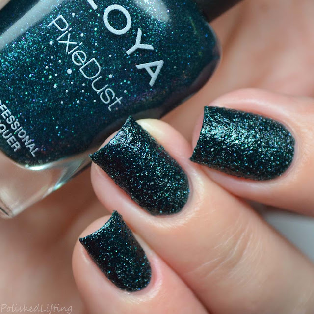 teal textured nail polish