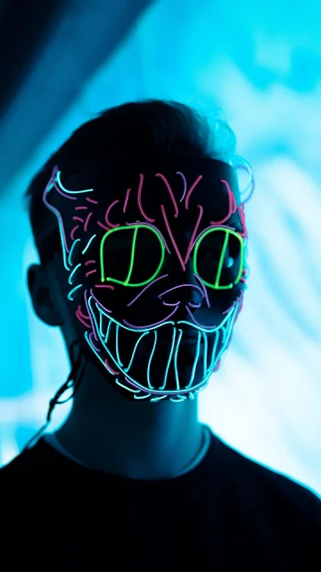 Anonymous Neon Mask Guy Wallpaper