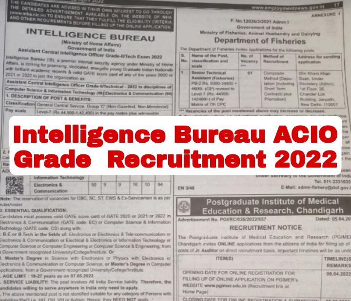 Intelligence Bureau exam IB ACIO eligibility IB ACIO 2022 Syllabus IB ACIO age limit