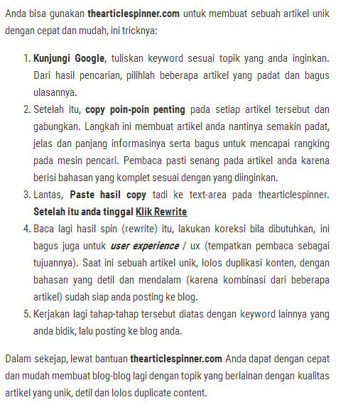 spinner artikel indonesia membuat artikel dengan cepat