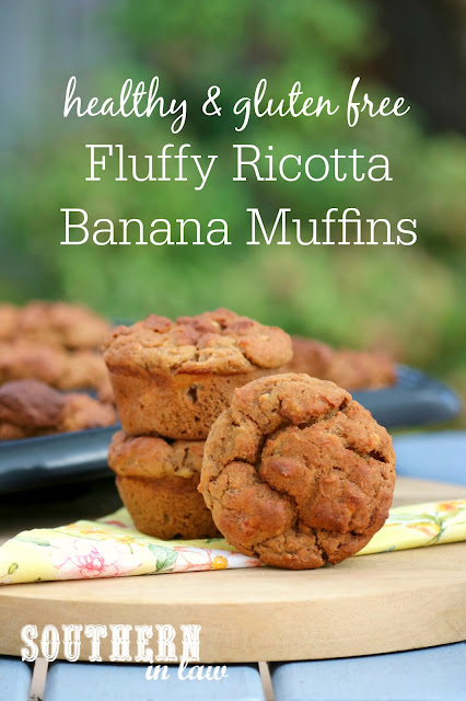 Light and fluffy Ricotta Banana Muffins Recipe – gluten free, healthy, low fat, nut free, refined sugar free, clean eating recipe, kid friendly