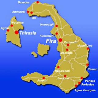 Map of Santorini Island
