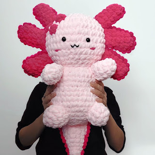 Axolotl amigurumi chunky crochet pattern