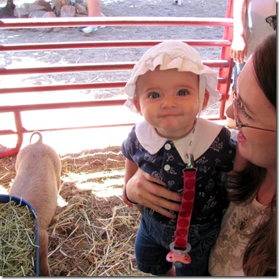 Elaine at the petting zoo