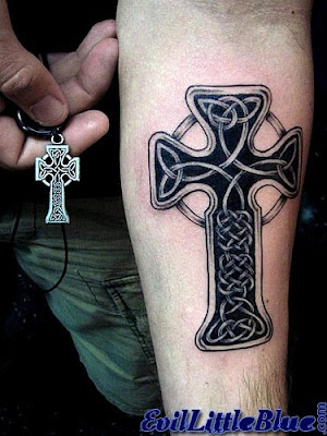 Here are three celtic cross tattoo designs