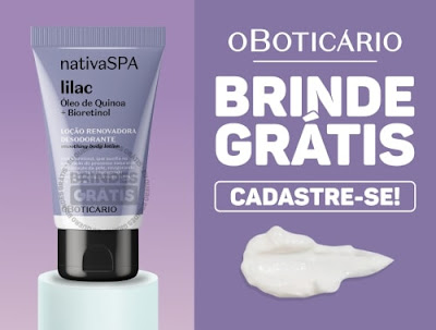 O Boticário libera cadastro para você ganhar o novo brinde! Nativa SPA Lilac!