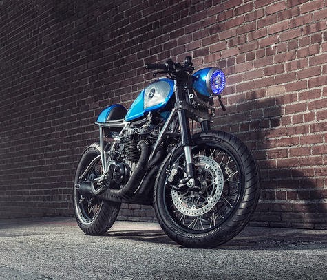 HONDA CB THE BRIGHT BLUE CAFE RACER