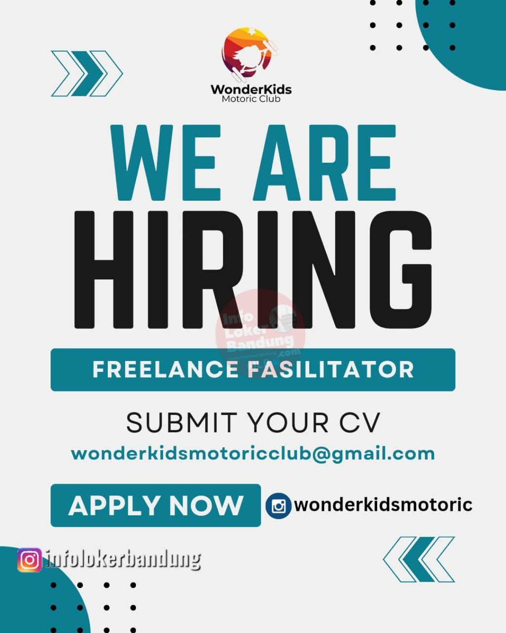 Lowongan Kerja Freelance Fasilitator WonderKids Motoric Club Bandung April 2024