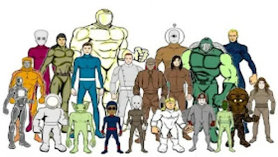 Ilustração de vários tipos de extraterrestres