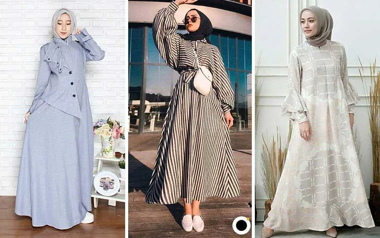 40 Model Baju Gamis Modern Dan Kekinian Update Hai Gadis - Desain baju gamis modern