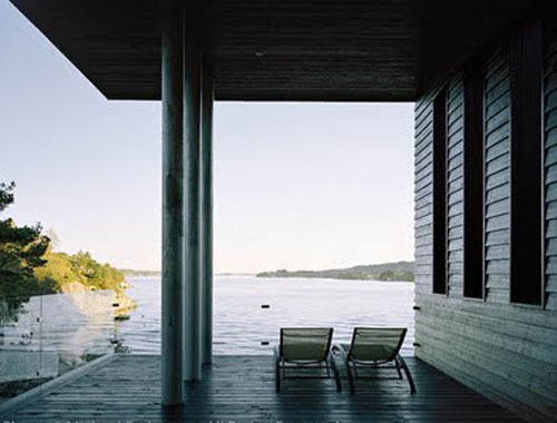 Black Windows with Stained Wood