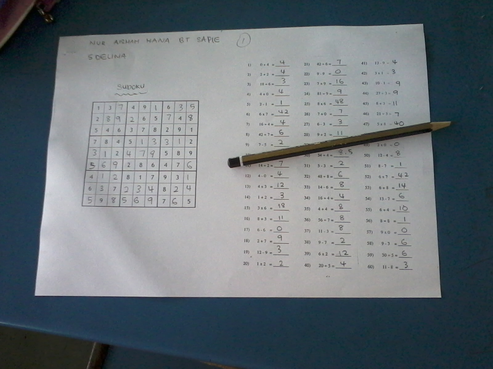 BIJAK MATEMATIK MINDA BESTARI : Aktiviti Murid