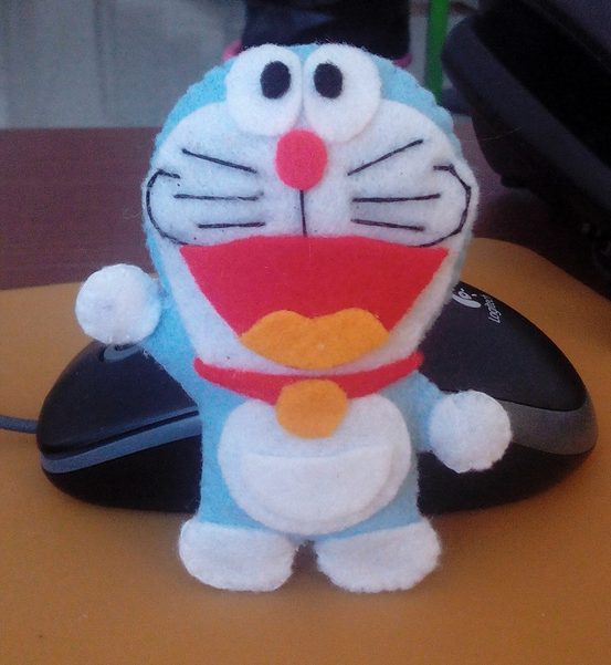 Cara Membuat Boneka Doraemon  dari  Kain  Flanel  Tutorial 