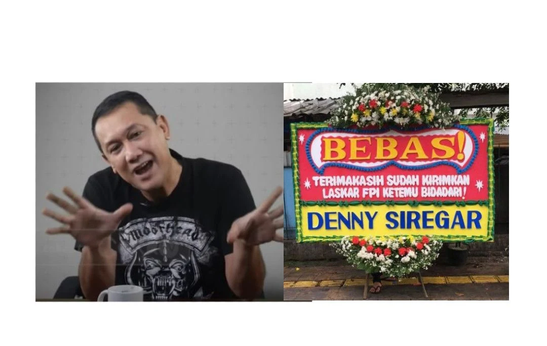 Denny Siregar Bikin Karangan Bunga Rayakan Vonis Bebas Dua Polisi Penembak Laskar FPI: Terima Kasih...